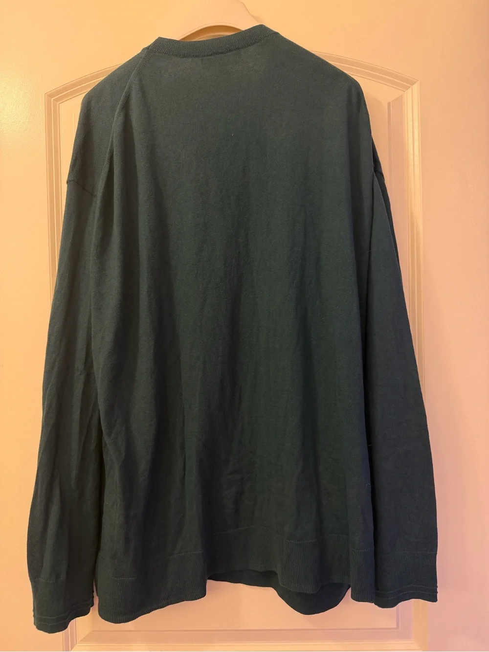 Banana Republic Men's Teal Crewneck Long-Sleeve Shirt with Chest Pocket